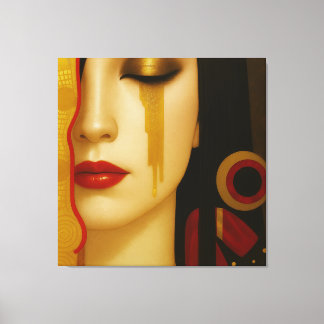 Freya's golden tears with dark hair canvas print