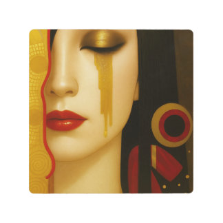 Freya's golden tears with dark hair metal print