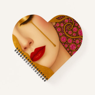 Freya's heartache golden tears in pink motif notebook