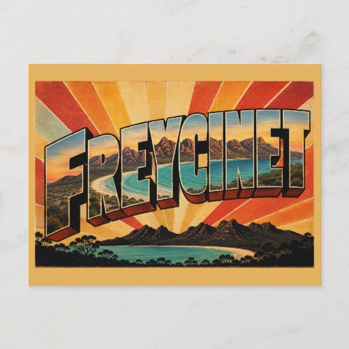 Freycinet National Park TAS Vintage Travel Art Postcard