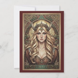 Freyja Norse Goddess Art Flat Thank You Card
