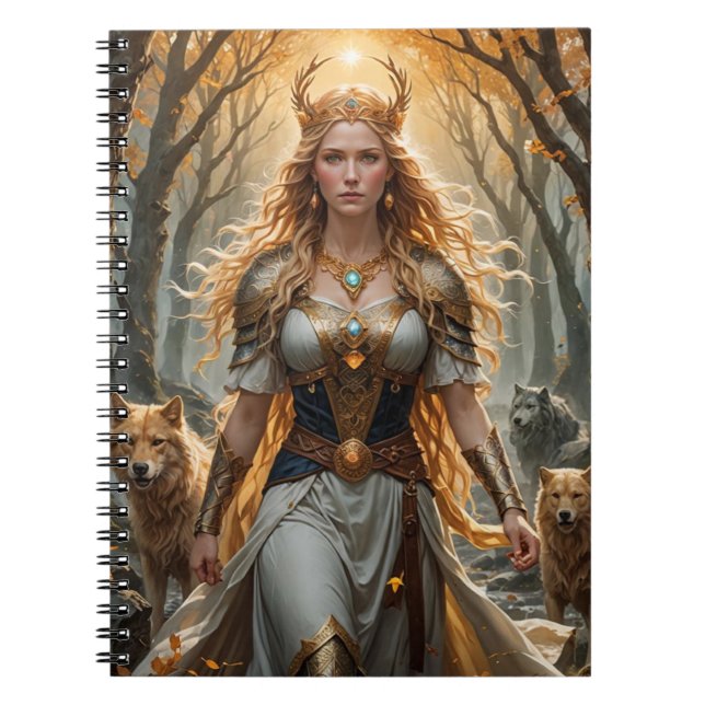 Freyja Spiral Notebook | Norse Goddess-Inspired (Front)