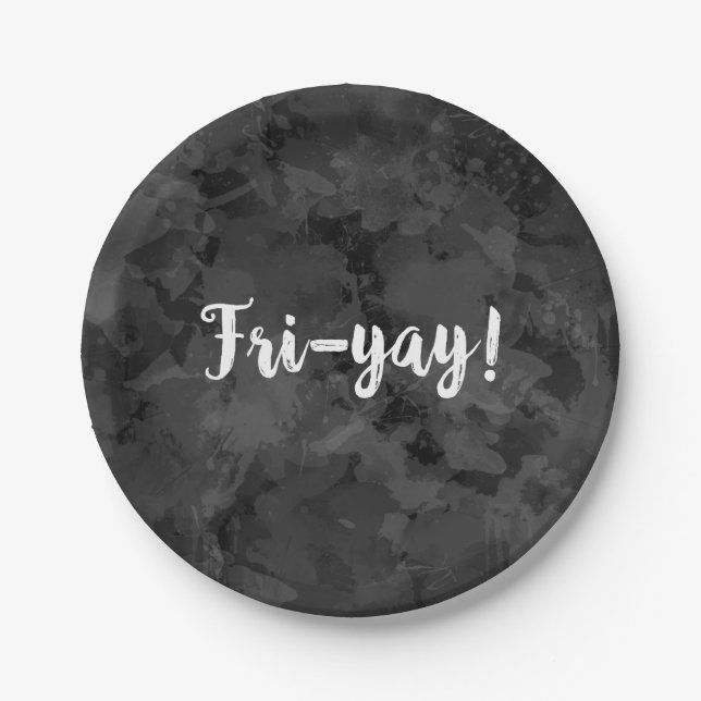 Fri-Yay Casual Friday Weekend Paper Plates (Front)