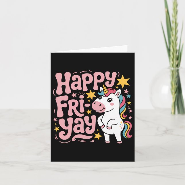 Fri-yay Teacher Fry Yay Friday Weekend Happy Fri-y Card (Front)