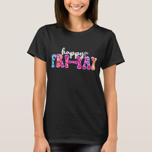 Fri_Yay Tie Dye Funny Groovy Teachers Weekend T_Shirt