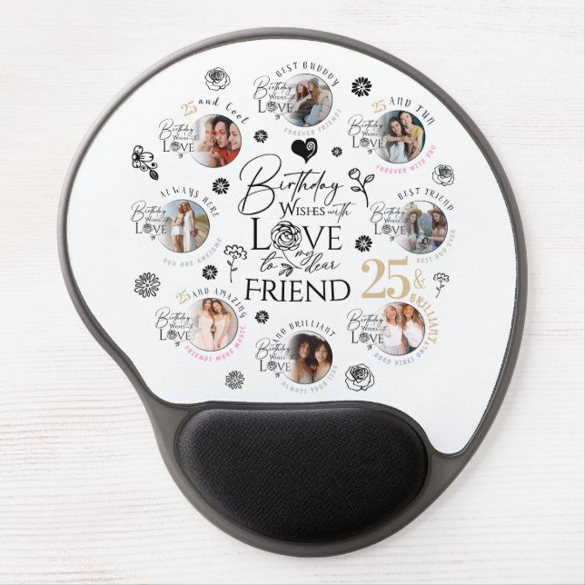 `FriBirthday Photo Collage Gel Mouse Pad (Front)