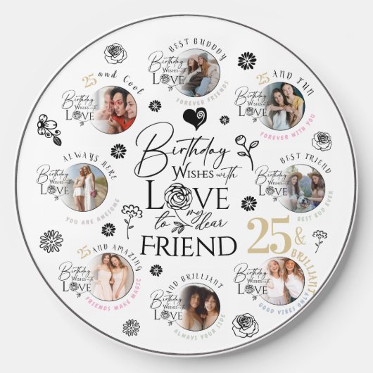 `FriBirthday Photo Collage Wireless Charger (Front)