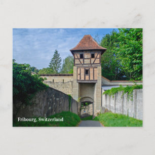 Fribourg Switzerland Tower Postcard