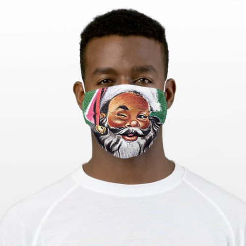 frican American Black Santa Claus Christmas Adult Cloth Face Mask