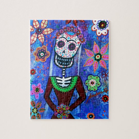 Frida Brida Day of the Dead Jigsaw Puzzle | Zazzle.com