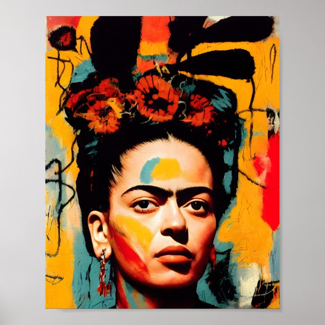 Frida Kahlo Abstract Colorful Poster (Front)