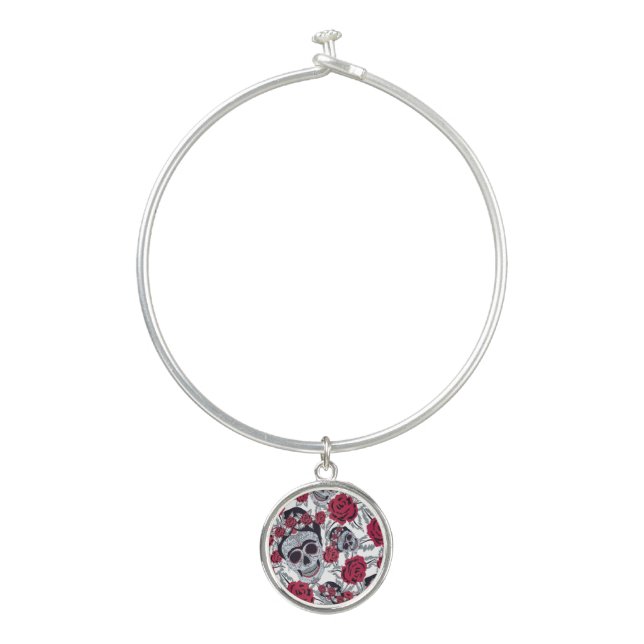 Frida Kahlo  and roses  Bangle Bracelet (Front)