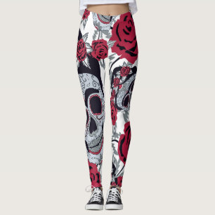 Frida Kahlo  and roses  Leggings