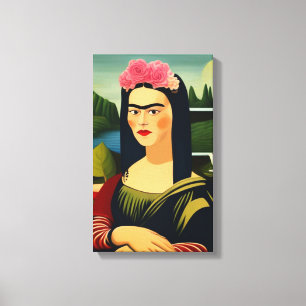 Frida Kahlo as Mona Lisa Canvas Print