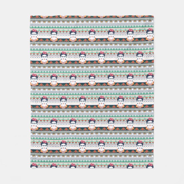 Frida Kahlo | Aztec Fleece Blanket (Front)