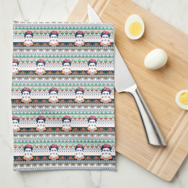 Frida Kahlo | Aztec Kitchen Towel (Quarter Fold)