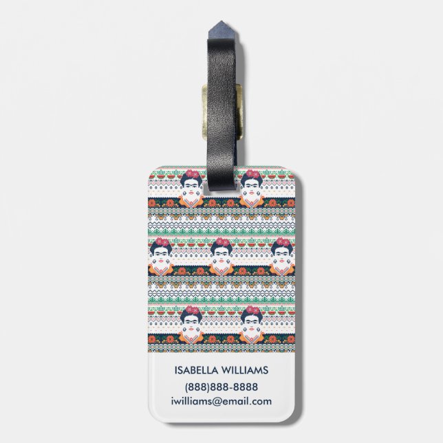 Frida Kahlo | Aztec Luggage Tag (Back Vertical)