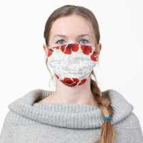 Frida Kahlo | Beautiful Red Floral Pattern Adult Cloth Face Mask