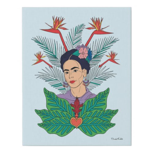 Frida Kahlo  Birds of Paradise Floral Graphic Faux Canvas Print