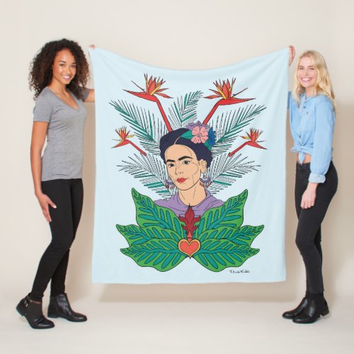 Frida Kahlo  Birds of Paradise Floral Graphic Fleece Blanket