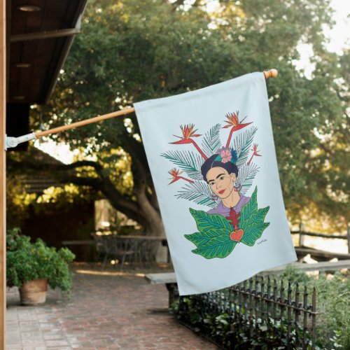 Frida Kahlo  Birds of Paradise Floral Graphic House Flag