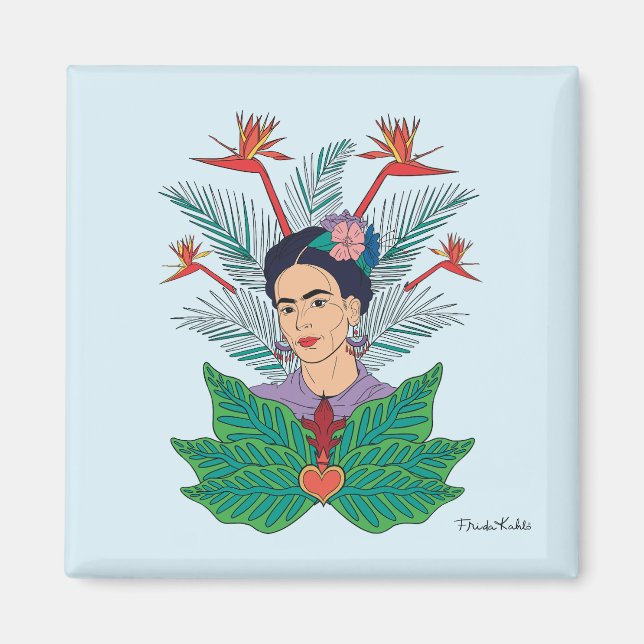 Frida Kahlo | Birds of Paradise Floral Graphic Magnet (Front)