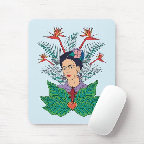 Frida Kahlo  Birds of Paradise Floral Graphic Mouse Pad