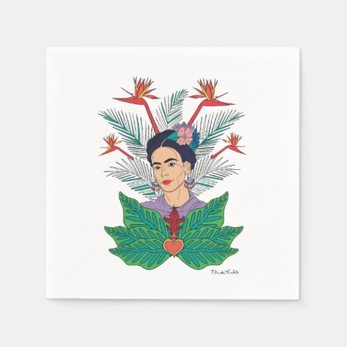 Frida Kahlo  Birds of Paradise Floral Graphic Napkins