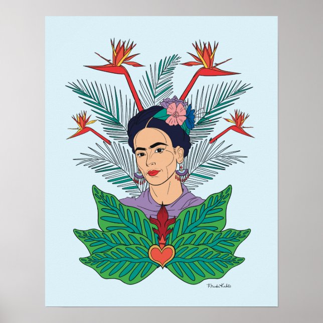 Frida Kahlo | Birds of Paradise Floral Graphic Poster (Front)