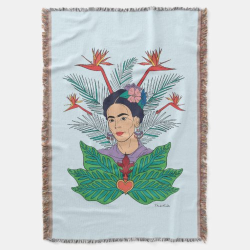 Frida Kahlo  Birds of Paradise Floral Graphic Throw Blanket