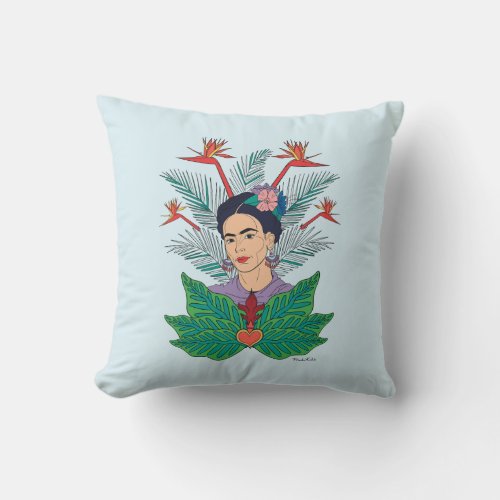 Frida Kahlo  Birds of Paradise Floral Graphic Throw Pillow
