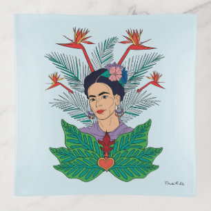 Frida Kahlo Birds of Paradise Floral Graphic Trinket Tray