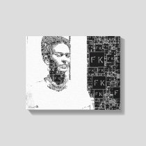 Frida Kahlo Black and White Portrait Canvas Print