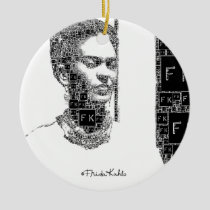 Frida Kahlo Black and White Portrait Ceramic Ornament