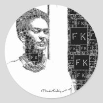 Frida Kahlo Black and White Portrait Classic Round Sticker
