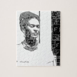 Frida Kahlo Black and White Portrait Jigsaw Puzzle