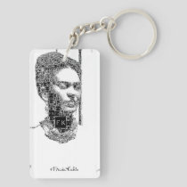 Frida Kahlo Black and White Portrait Keychain