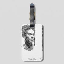 Frida Kahlo Black and White Portrait Luggage Tag