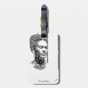 Frida Kahlo Black and White Portrait Luggage Tag