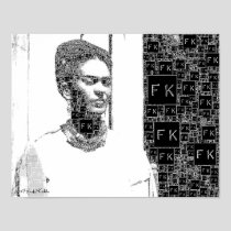 Frida Kahlo Black and White Portrait Poster