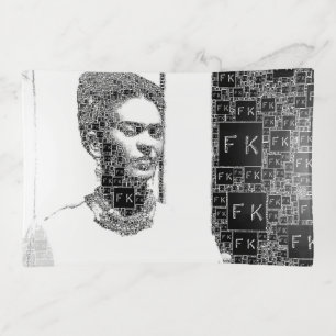 Frida Kahlo Black and White Portrait Trinket Tray