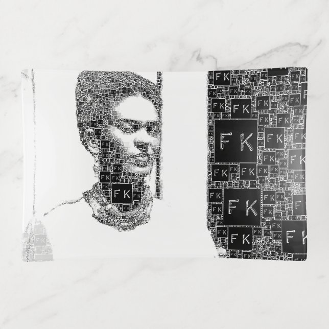 Frida Kahlo Black and White Portrait Trinket Tray (Front)