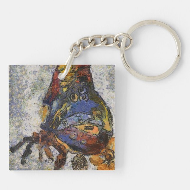 Frida Kahlo Butterfly Monet Inspired Keychain (Back)