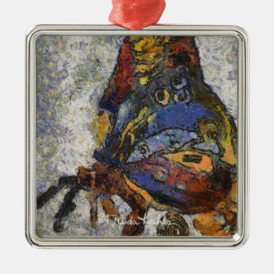 Frida Kahlo Butterfly Monet Inspired Metal Ornament