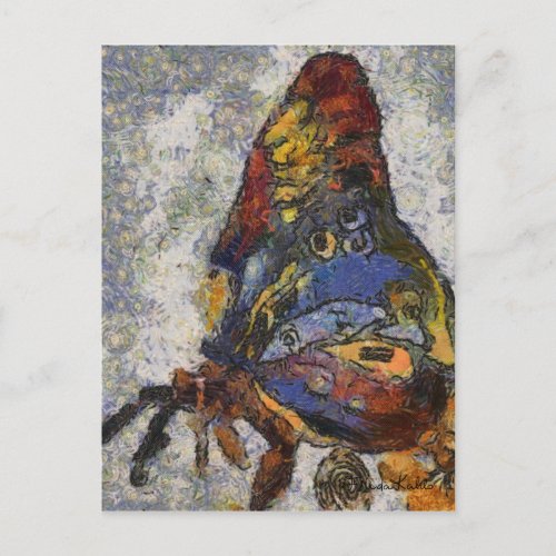 Frida Kahlo Butterfly Monet Inspired Postcard