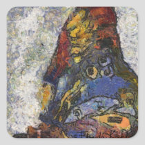 Frida Kahlo Butterfly Monet Inspired Square Sticker