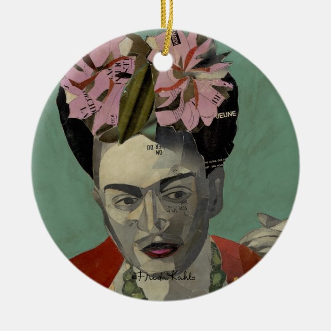 Frida Kahlo by Garcia Villegas Ceramic Ornament (Front)
