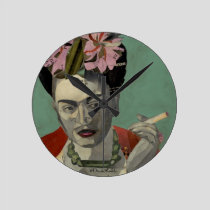 Frida Kahlo by Garcia Villegas Round Clock