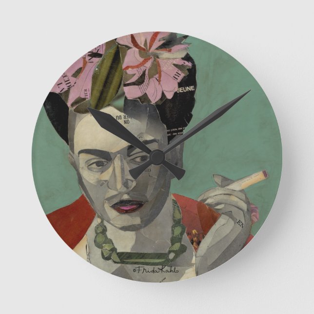 Frida Kahlo by Garcia Villegas Round Clock (Front)