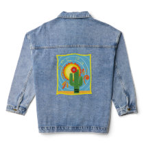 Frida Kahlo Cactus Graphic Denim Jacket